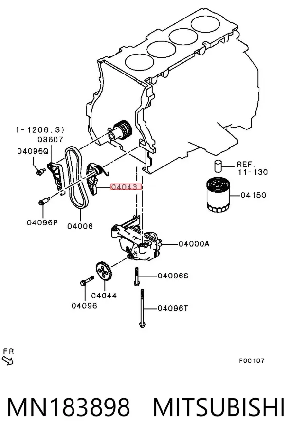 Reguladora de tensão da cadeia de bomba de óleo MN183898 Mitsubishi