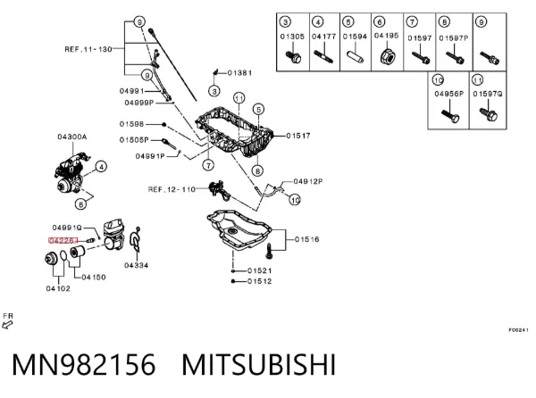Sensor de pressão de óleo MN982156 Mitsubishi