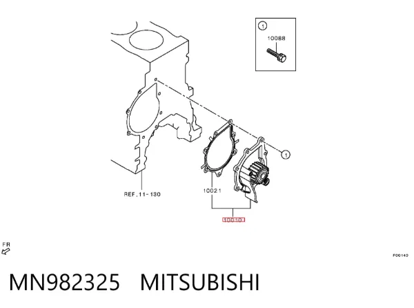 Bomba de água (bomba) de esfriamento MN982325 Mitsubishi