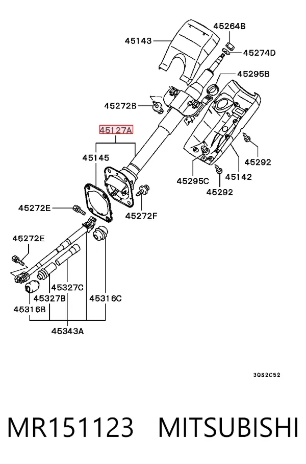 Coluna da direção Mitsubishi L 200 III