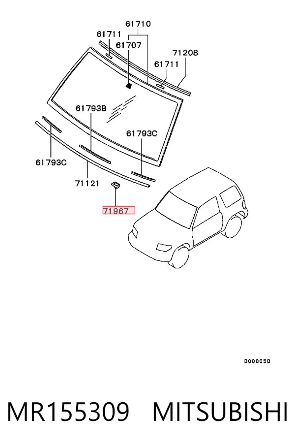 Pára-brisas MR155309 Mitsubishi