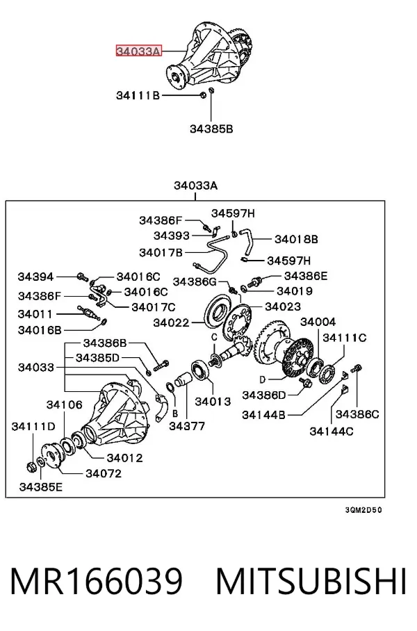 Diferencial traseiro MR166039 Mitsubishi