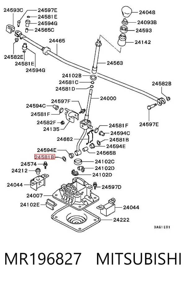 Bucim de ligação de mudança MR196827 Mitsubishi
