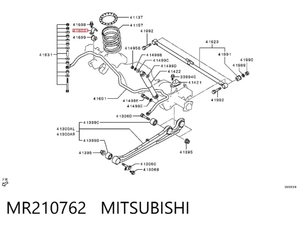 Braçadeira de fixação da bucha de estabilizador traseiro MR210762 Mitsubishi