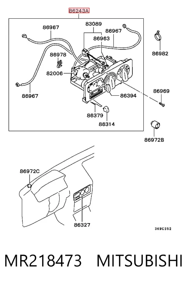 Unidade de controlo dos modos de aquecimento/condicionamento Mitsubishi Pajero II