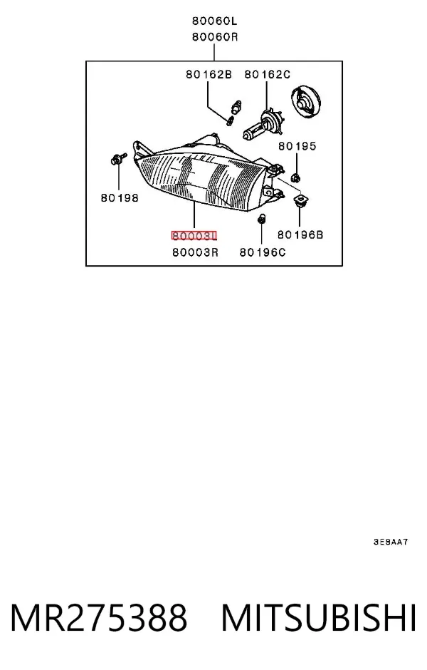 Luz esquerda MR275388 Mitsubishi