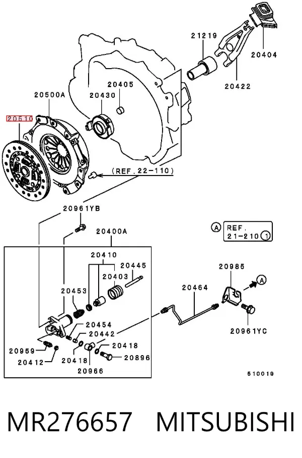 Disco de embraiagem MR276657 Mitsubishi
