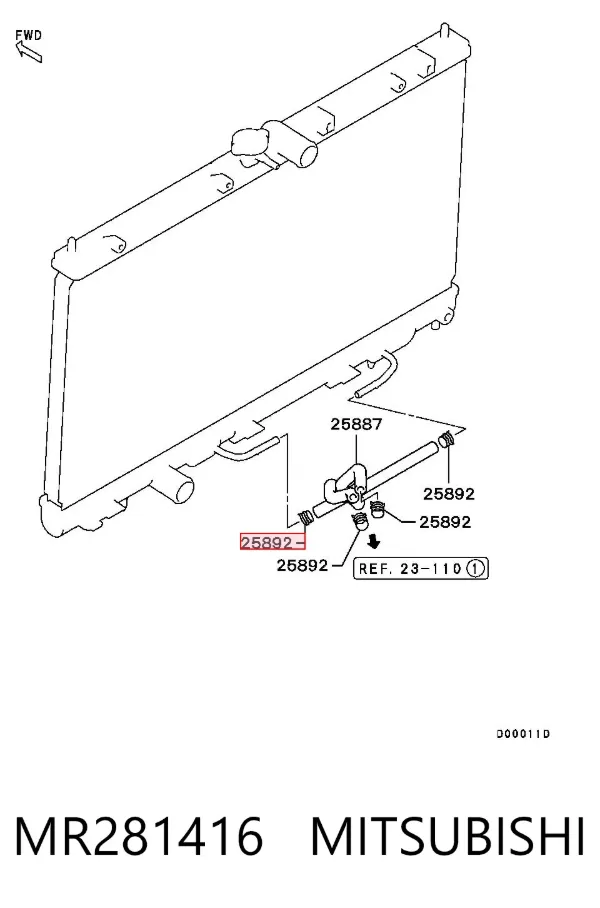 Braçadeira de aperto metálica, universal MR281416 Mitsubishi