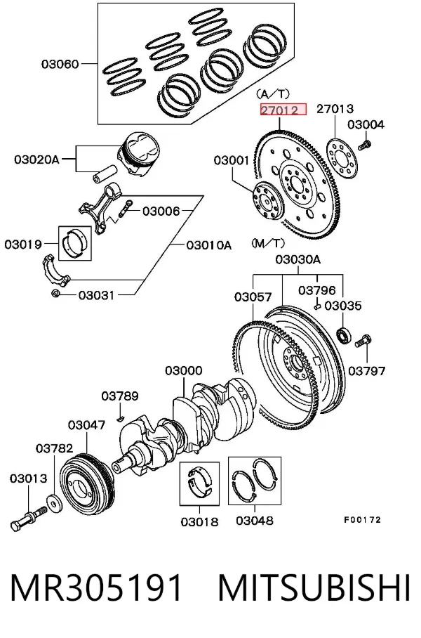 Volante de motor MR305191 Mitsubishi