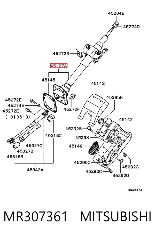 Coluna da direção Mitsubishi Pajero SPORT I