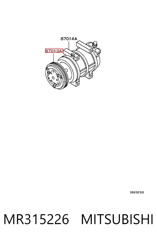 Polia do compressor de aparelho de ar condicionado MR315226 Mitsubishi