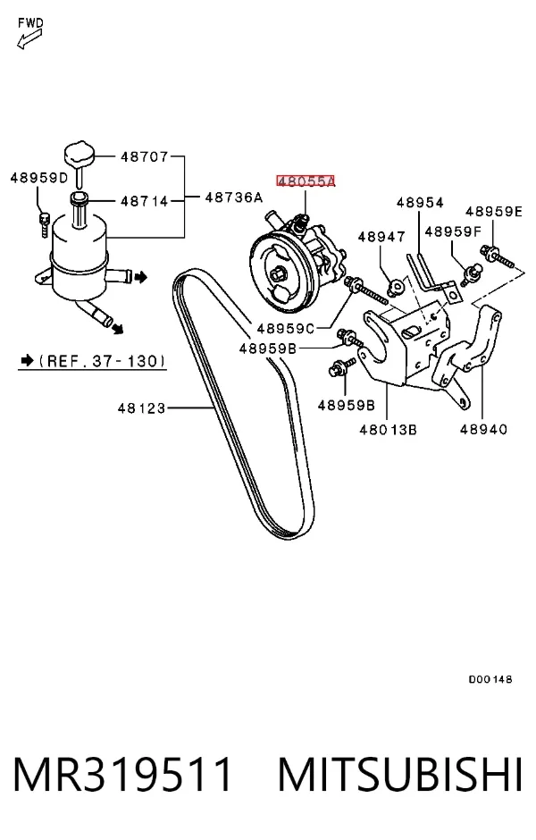 Bomba da Direção hidrâulica assistida MR319511 Mitsubishi