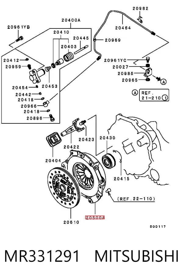 Cesta de embraiagem MR331291 Mitsubishi