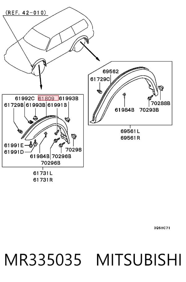 Compactador de expansor de arco MR335035 Mitsubishi