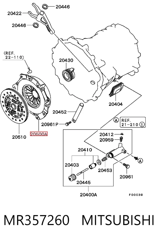 Cesta de embraiagem MR357260 Mitsubishi