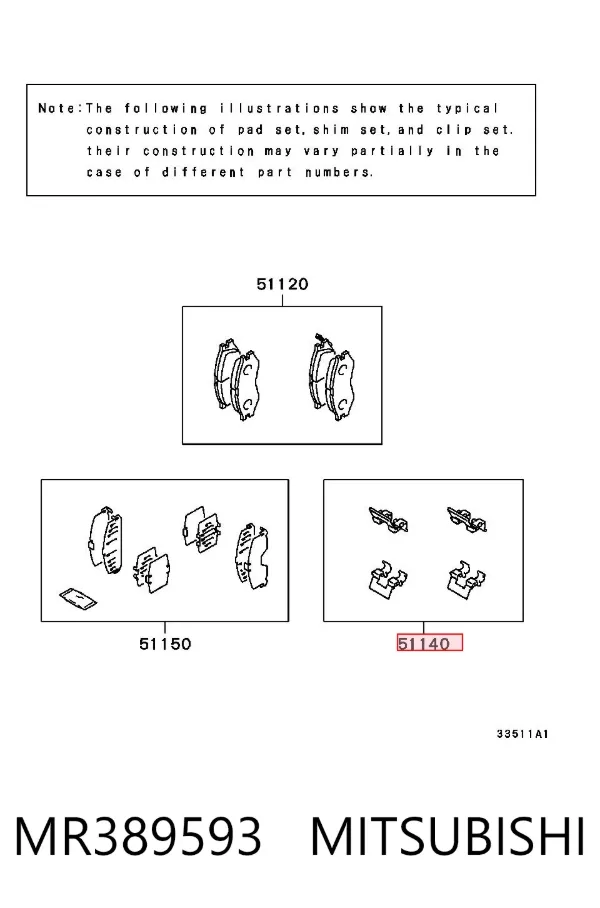 Chapa anti-ruído de fixação do freio de sapata dianteira MR389593 Mitsubishi