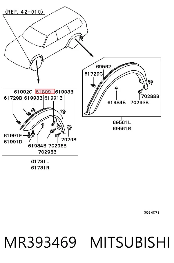 Compactador de expansor de arco MR393469 Mitsubishi