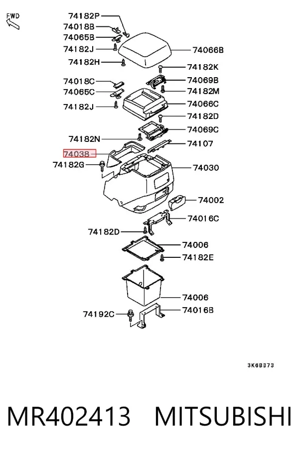 Consola de painel de controlo central MR402413 Mitsubishi