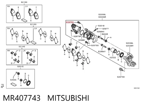 Parafuso do freio de suporte MR407743 Mitsubishi