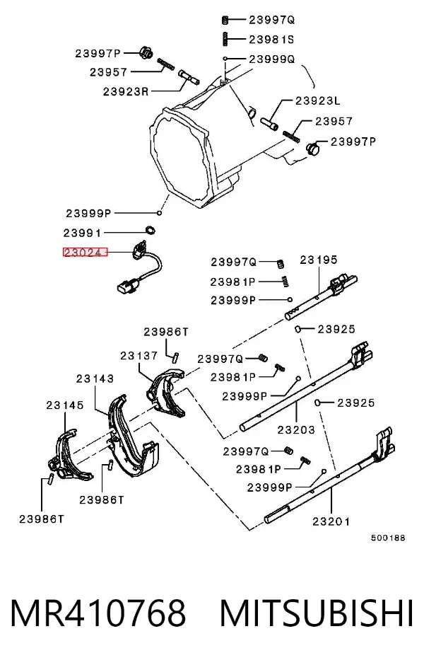 Sensor de ativação das luzes de marcha à ré MR410768 Mitsubishi