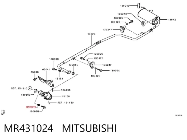 Mola do sistema de escapamento MR431024 Mitsubishi