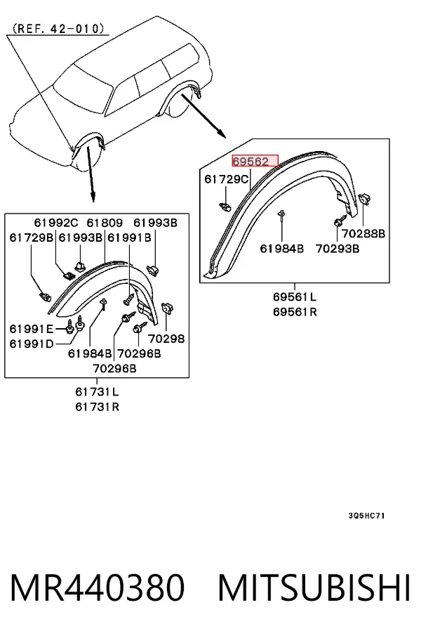 Compactador de expansor de arco MR440380 Mitsubishi