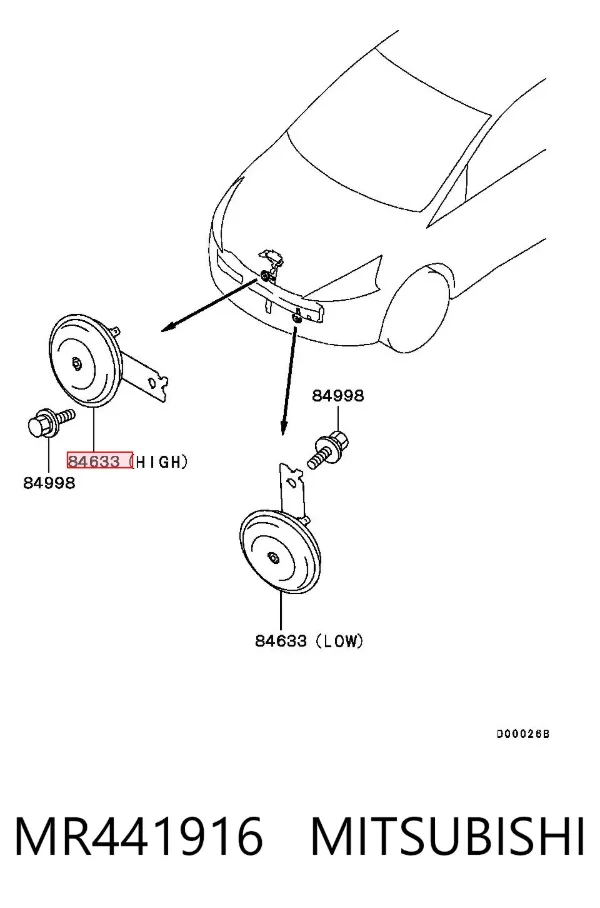 Sinal sonoro (cláxon) Mitsubishi Grandis NAW