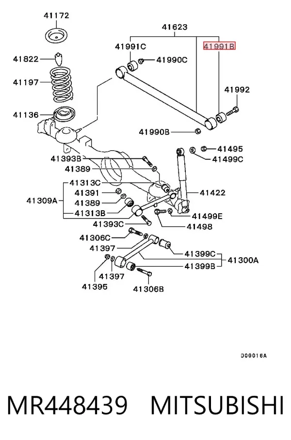 Bloco silencioso da barra Panhard (de suspensão traseira) MR448439 Mitsubishi