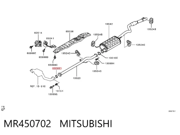 Vedante de tubo de admissão do silenciador Mitsubishi Colt VI