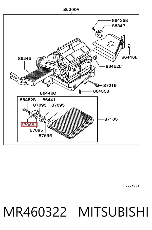 Válvula TRV de aparelho de ar condicionado MR460322 Mitsubishi