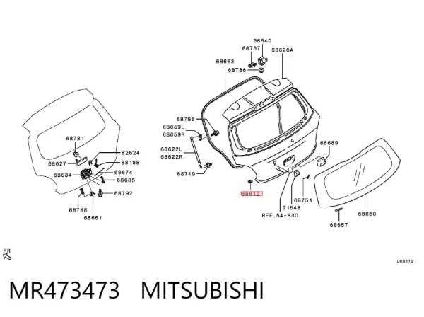 Pára-choque (grade de proteção) da capota MR473473 Mitsubishi