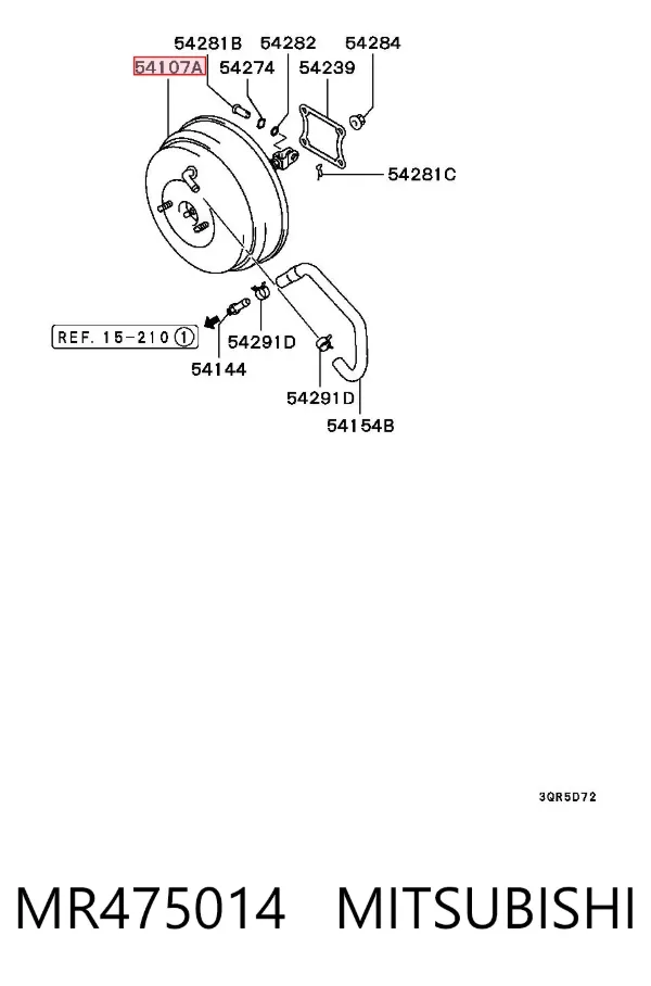 Reforçador dos freios a vácuo MR475014 Mitsubishi