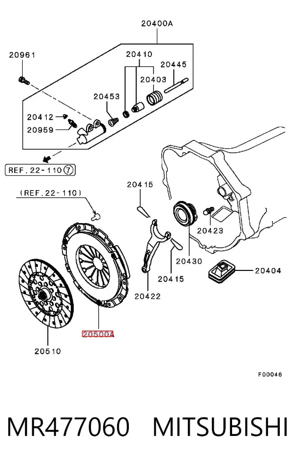 Cesta de embraiagem MR477060 Mitsubishi