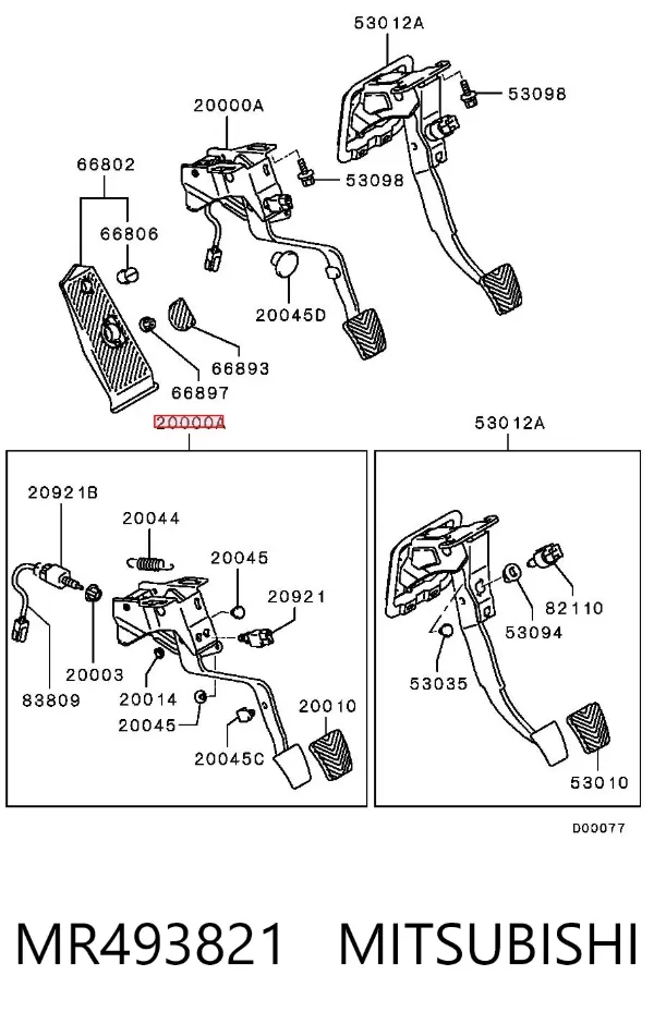 Pedal de embraiagem Mitsubishi Lancer IX