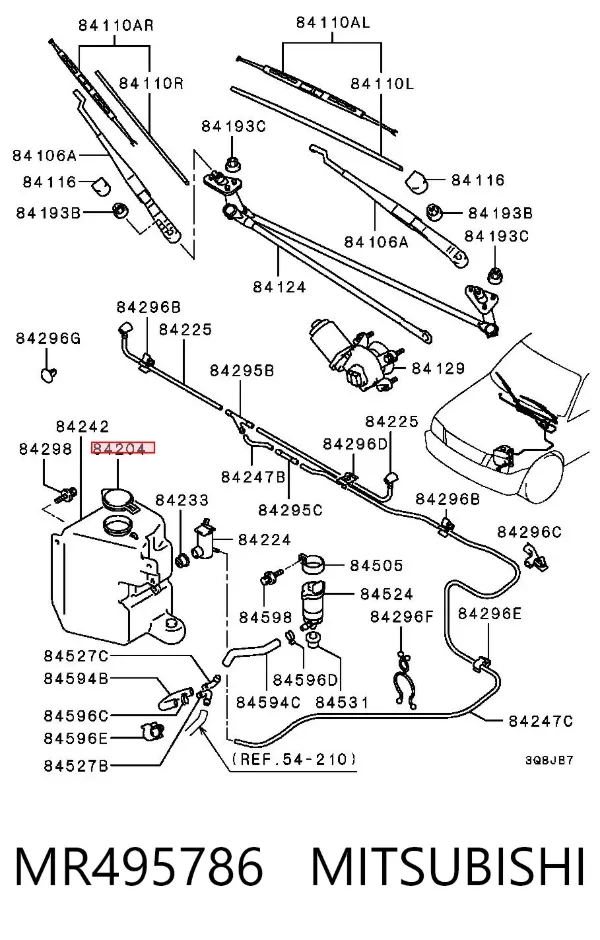 Tampa de tanque de fluido para lavador Mitsubishi Pajero SPORT I