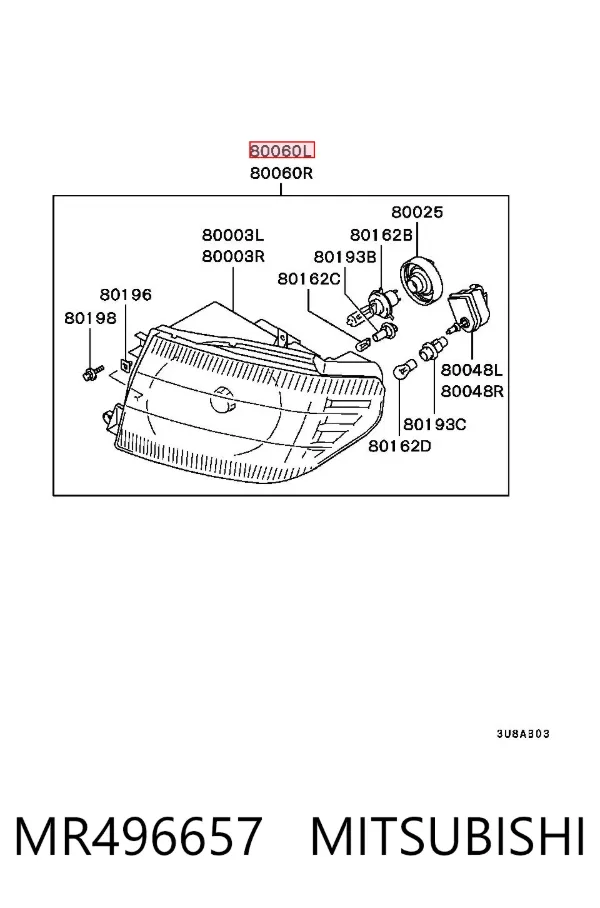 Luz esquerda MR496657 Mitsubishi