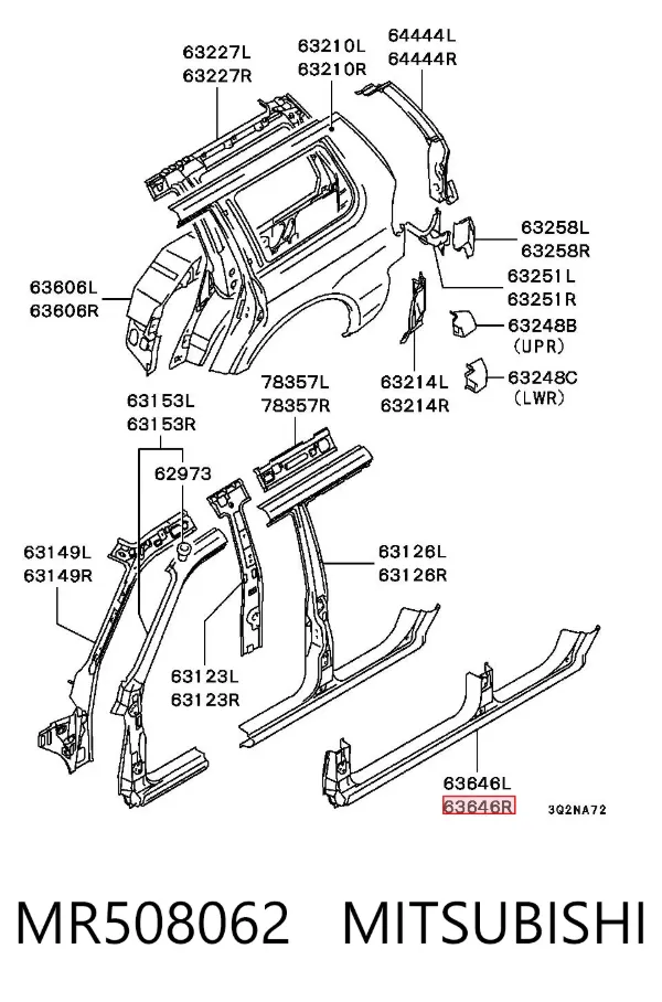 Acesso externo direito Mitsubishi Pajero SPORT I