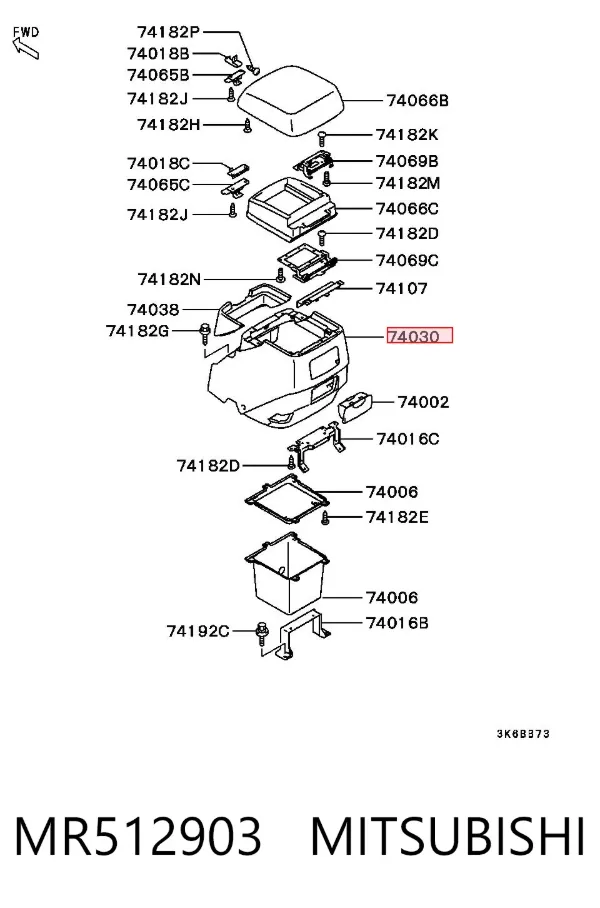 Consola de painel de controlo central MR512903 Mitsubishi