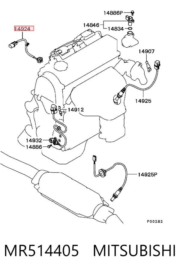 Sensor de detonação MR514405 Mitsubishi