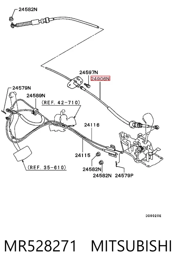 Cabo de mudança (de seleção de velocidade) MR528271 Mitsubishi