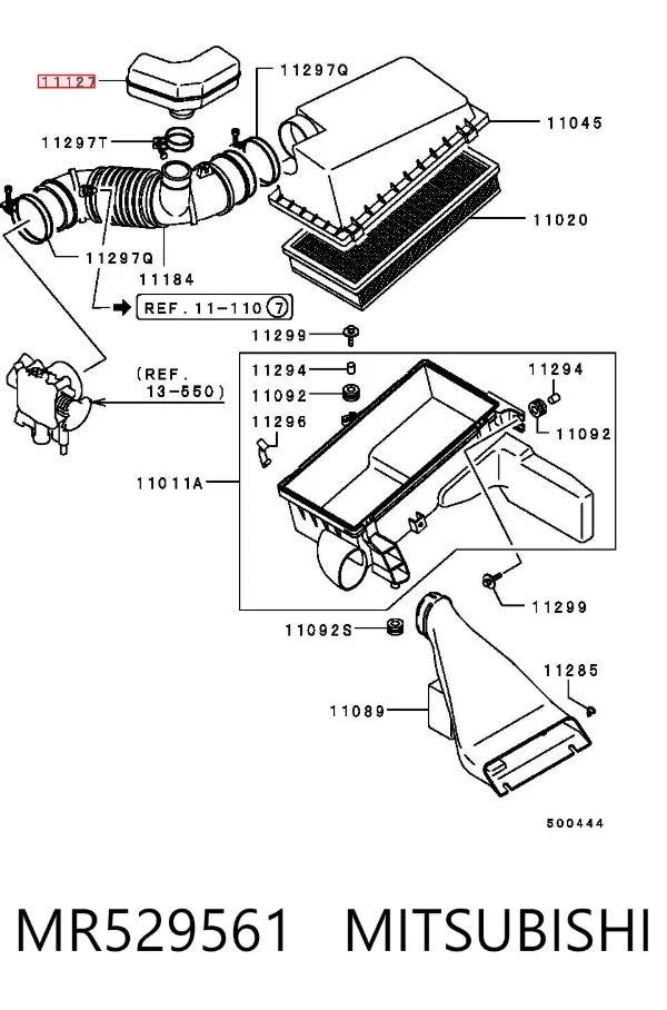 Ressonador de filtro de ar MR529561 Mitsubishi