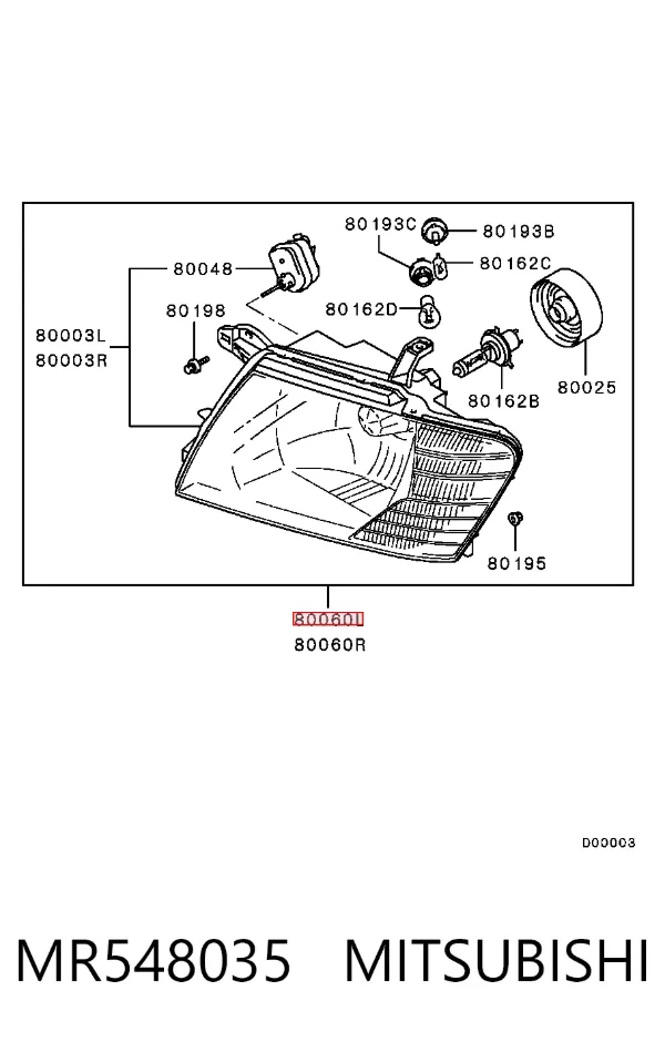 Luz esquerda MR548035 Mitsubishi