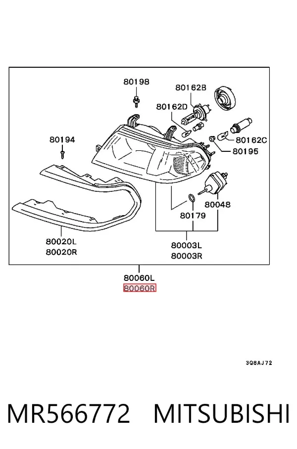 Luz direita Mitsubishi Pajero SPORT I