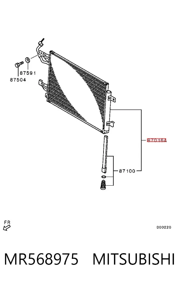 Radiador de aparelho de ar condicionado MR568975 Mitsubishi