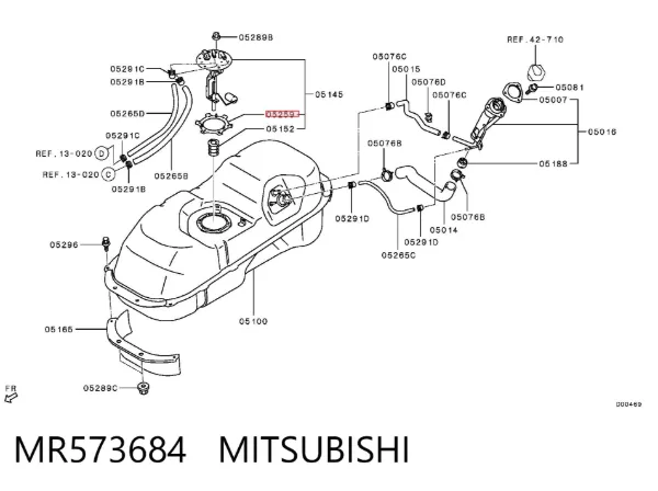 Vedante de sensor do nível de combustível/da bomba de combustível (tanque de combustível) MR573684 Mitsubishi