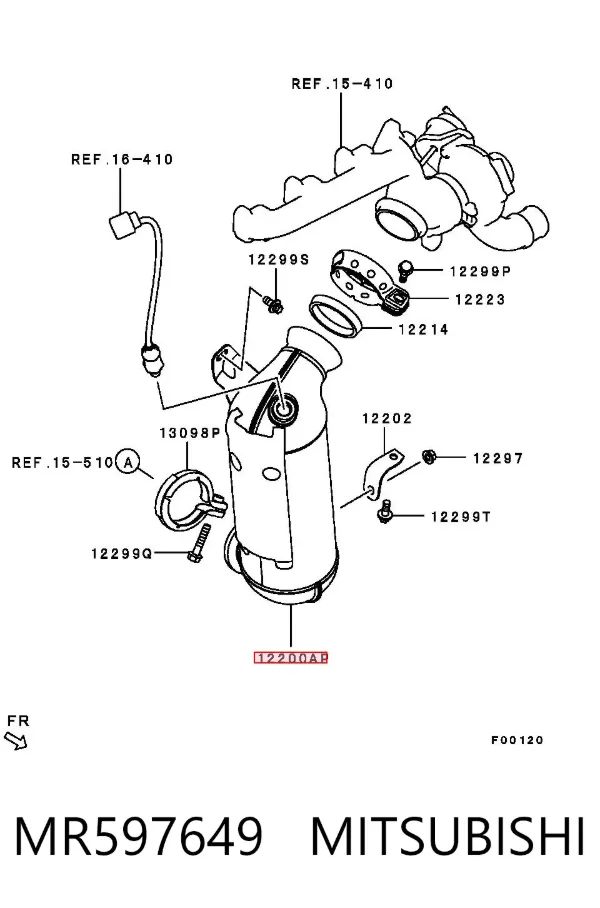 Convertidor - catalisador MR597649 Mitsubishi