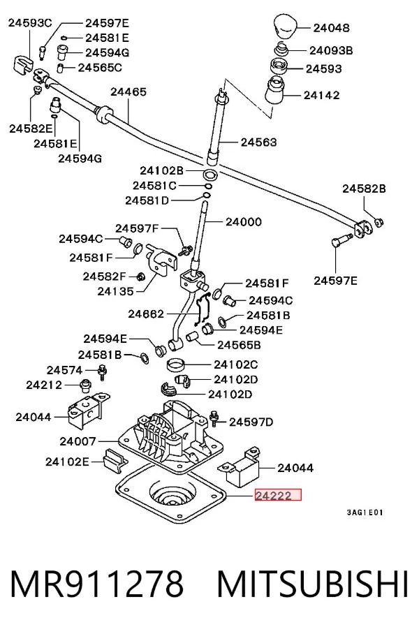 Bota de proteção de ligação de mudança MR911278 Mitsubishi