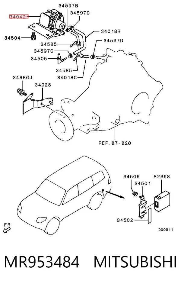Bomba de ar MR953484 Mitsubishi