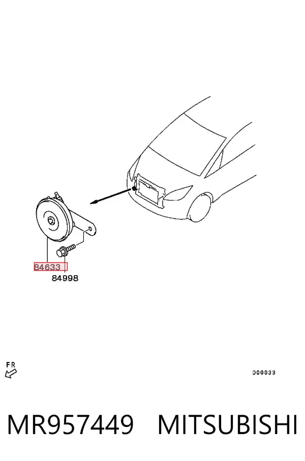 Sinal sonoro (cláxon) MR957449 Mitsubishi