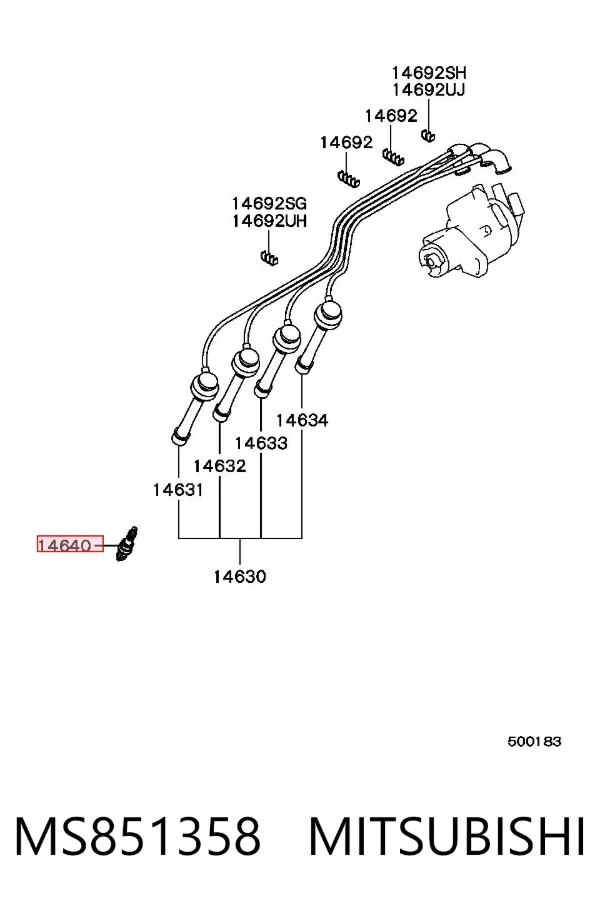 Vela de ignição MS851358 Mitsubishi